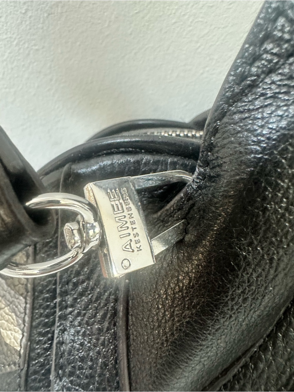 Amiee Kestenberg Leather Black Metallic Camo Leather Bag - Picture 6 of 12